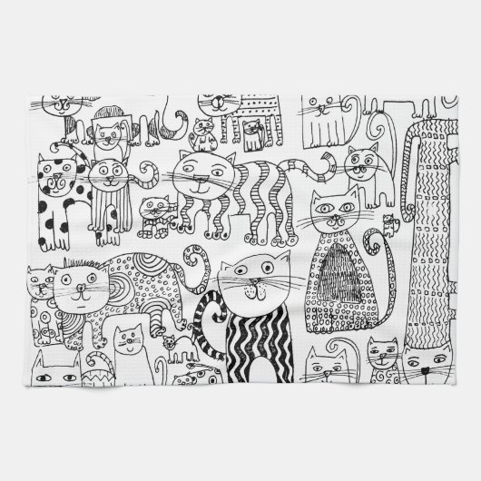 Linge De Cuisine Chats (Horizontal)