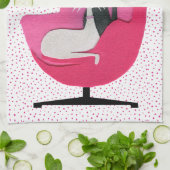 Linge De Cuisine Chats atomiques mignons dans des points de chaise (Plié)