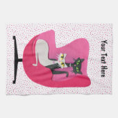 Linge De Cuisine Chats atomiques mignons dans des points de chaise (Horizontal)