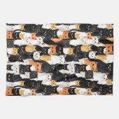 Linge De Cuisine Chats blancs orange noirs (Horizontal)
