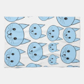 Linge De Cuisine Chats bleu-clair. Modèle (Horizontal)