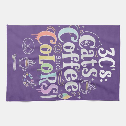 Linge De Cuisine Chats Café et Couleurs (Horizontal)