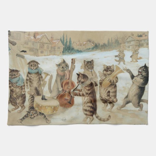 Linge De Cuisine Chats Carol Chant de Louis Wain (Horizontal)
