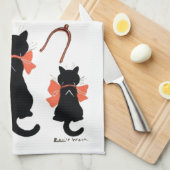 Linge De Cuisine Chats chanceux, Louis Wain (Quart Plié)