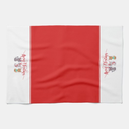 Linge De Cuisine Chats de Noël (Horizontal)