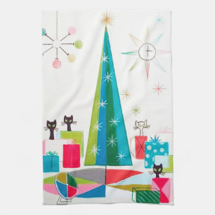 Linge De Cuisine chats de Noël rétro vintage Cuisine de Noël