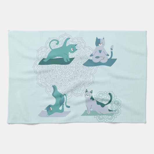 Linge De Cuisine Chats de yoga (Horizontal)