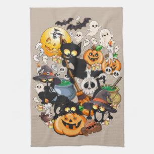 Linge De Cuisine Chats drôles de Halloween Fête