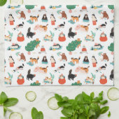 Linge De Cuisine Chats et Motifs de Noël (Plié)