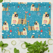 Linge De Cuisine Chats, Hippie, Chats Bohème et Esprit Libre (Plié)