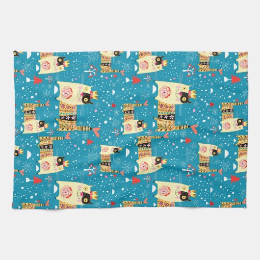 Linge De Cuisine Chats, Hippie, Chats Bohème et Esprit Libre (Horizontal)