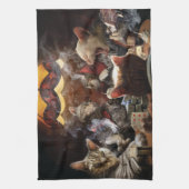 Linge De Cuisine Chats jouant au poker (Vertical)