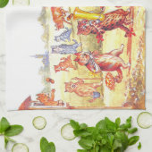 Linge De Cuisine Chats Mariages de village de Louis Wain (Plié)