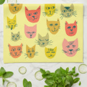 Linge De Cuisine Chats mignons colorés Chatons Bleu (Plié)