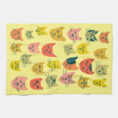 Linge De Cuisine Chats mignons colorés Chatons Bleu (Horizontal)