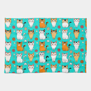 Linge De Cuisine Chats Mignons 🐱✨ Félins Colorés Laine Enjoués