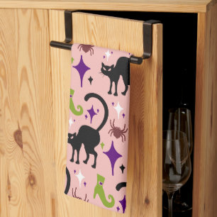 Linge De Cuisine Chats noirs araignées bottes de sorcière lime Hall