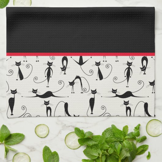 Linge De Cuisine Chats noirs Kooky (Plié)