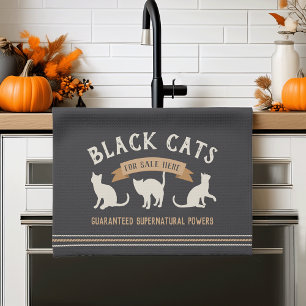 Linge De Cuisine Chats noirs Vintages d'Halloween