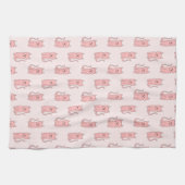 Linge De Cuisine Chats roses. Motif (Horizontal)