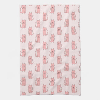 Linge De Cuisine Chats roses. Motif