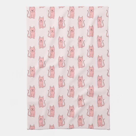 Linge De Cuisine Chats roses. Motif (Vertical)