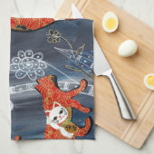 Linge De Cuisine Chats rouges chanceux (Quart Plié)