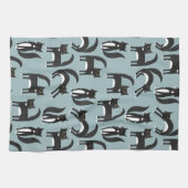 Linge De Cuisine Chats Tuxedo noirs et blancs (Horizontal)