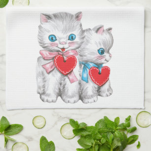 Linge De Cuisine Chats vintages de la Saint Valentin, Cute Kitten