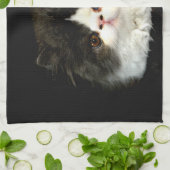 Linge De Cuisine Chatte blanche noire (Plié)