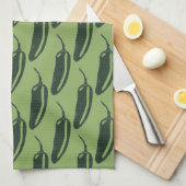 Linge De Cuisine CHAUD & ÉPIY chiles jalapeno motif (Quart Plié)