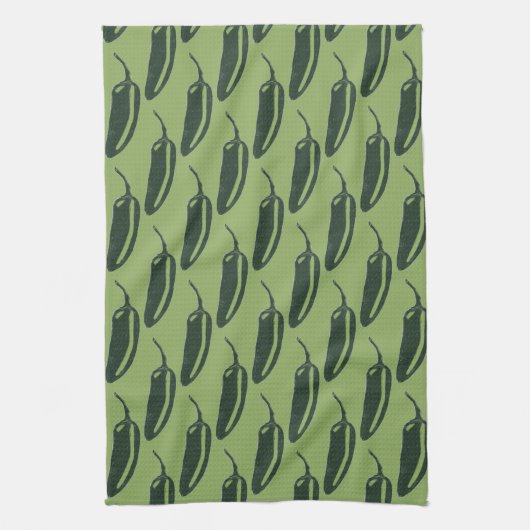 Linge De Cuisine CHAUD & ÉPIY chiles jalapeno motif (Vertical)