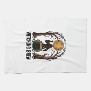 Linge De Cuisine Chaudière de sorcière Halloween Vintage Gravure T-
