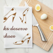 Linge De Cuisine Chaussures mignonnes brun et blanc (Quart Plié)