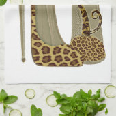 Linge De Cuisine Chaussures stylets d'empreinte de léopard et (Plié)