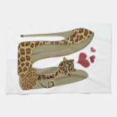 Linge De Cuisine Chaussures stylets d'empreinte de léopard et (Horizontal)