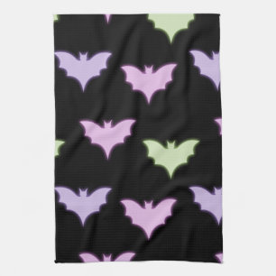 Linge De Cuisine Chauves-souris violet rose néon coloré Halloween
