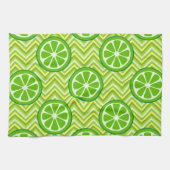 Linge De Cuisine Chaux lumineuses d'agrume d'été sur Chevron jaune (Horizontal)