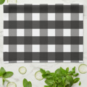 LINGE DE CUISINE CHECK DE GINGHAM NOIR ET BLANC (Plié)