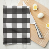 LINGE DE CUISINE CHECK DE GINGHAM NOIR ET BLANC (Quart Plié)