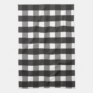 LINGE DE CUISINE CHECK DE GINGHAM NOIR ET BLANC