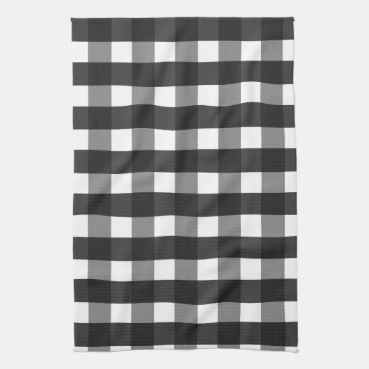 LINGE DE CUISINE CHECK DE GINGHAM NOIR ET BLANC (Vertical)