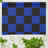 Linge De Cuisine Checkered - bleu noir et impérial (Plié)