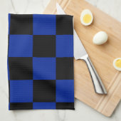 Linge De Cuisine Checkered - bleu noir et impérial (Quart Plié)