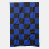 Linge De Cuisine Checkered - bleu noir et impérial (Vertical)