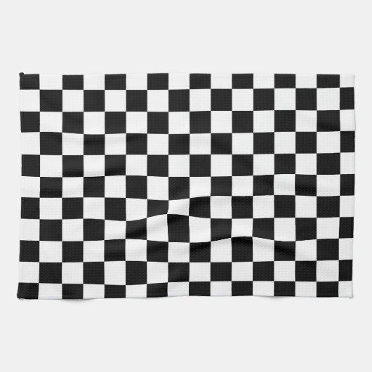 Linge De Cuisine Checkered noir et blanc (Horizontal)