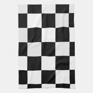 Linge De Cuisine Checkered noir et blanc