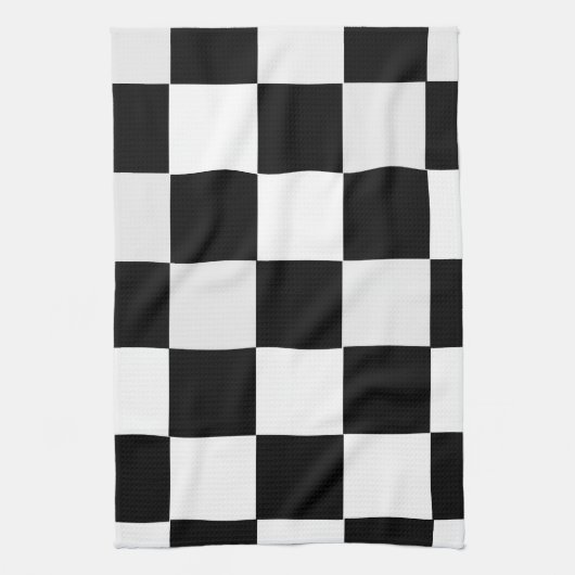 Linge De Cuisine Checkered noir et blanc (Vertical)