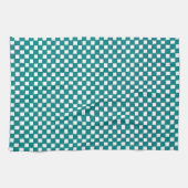 Linge De Cuisine checkered pattern (teal) (Horizontal)