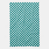 Linge De Cuisine checkered pattern (teal) (Vertical)